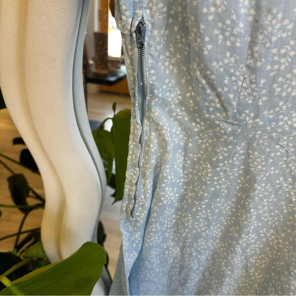 Vintage Light Blue Collared Button-Up Dress - Picture 6 of 8